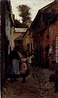 A Street in Newlyn by Stanhope Alexander Forbes